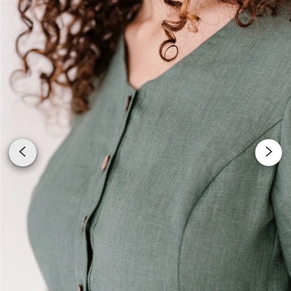 Burgundy Maxi Linen Dress - Picture 5 of 12